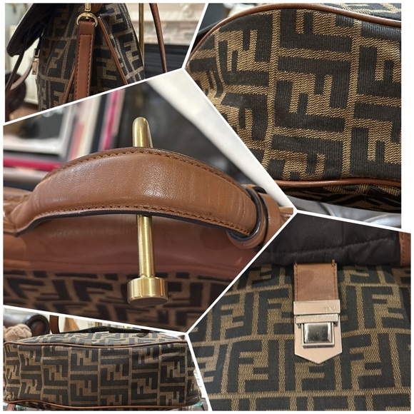 π₯ Authentic Fendi FF Tobacco Messenger Bag in Zucca Canvas Cognac Leather π₯ - Picture 8 of 16